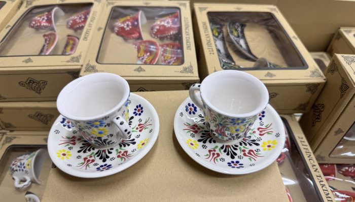 2 li kahve fincanı beyaz el yapımı - Görsel 2
