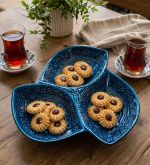 3 lü çerezlik mavi el yapımı - Görsel 2